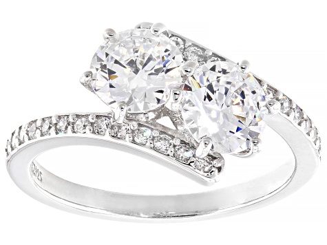 Pre-Owned White Cubic Zirconia Platinum Over Silver Ring 1.94ctw