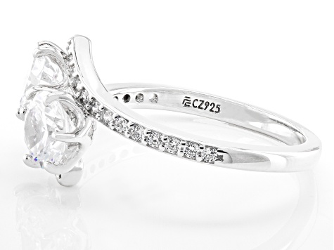 Pre-Owned White Cubic Zirconia Platinum Over Silver Ring 1.94ctw