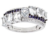 Pre-Owned Blue Aquamarine Rhodium Over Sterling Silver Ring 2.52ctw