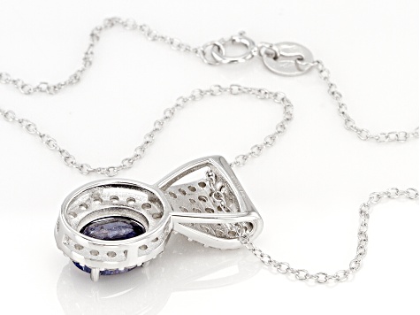 Pre-Owned Mahaleo® Blue Sapphire Rhodium Over Sterling Silver Pendant with Chain 2.75ctw