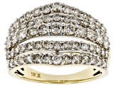 Pre-Owned Candlelight Diamonds™ 10k Yellow Gold Multi-Row Ring 2.00ctw
