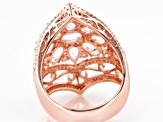Pre-Owned Peach Morganite 18K Rose Gold Over Sterling Silver Ring 5.70ctw