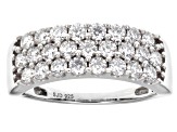 Pre-Owned Moissanite Platineve Multi Row Ring 1.25ctw DEW