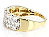 Pre-Owned Moissanite 14k Yellow Gold Over Silver Multi Row Ring 1.25ctw DEW