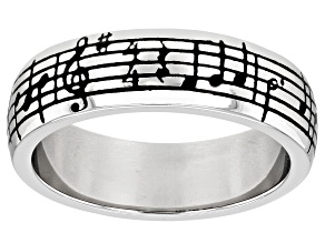 Pre-Owned Sterling Silver "Danny Boy" Music Sheet Unisex Band Ring