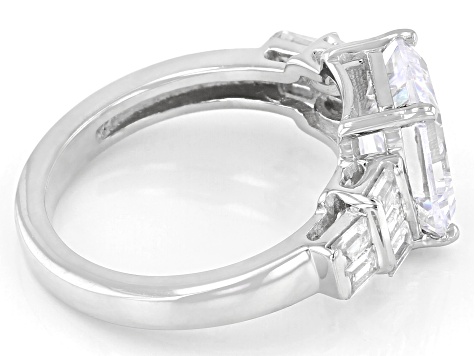 Pre-Owned White Cubic Zirconia Rhodium Over Sterling Silver Ring (DEW 4.18 ctw)