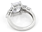 Pre-Owned White Cubic Zirconia Rhodium Over Sterling Silver Ring (DEW 4.18 ctw)