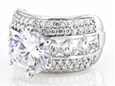 Pre-Owned White Cubic Zirconia Rhodium Over Sterling Silver Ring 11.81ctw