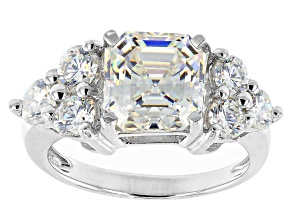 Pre-Owned Fabulite Strontium Titanate rhodium over sterling silver ring 4.69ctw.