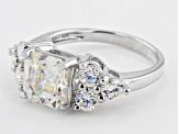 Pre-Owned Fabulite Strontium Titanate rhodium over sterling silver ring 4.69ctw.