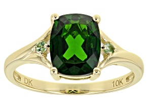 Pre-Owned Green Cushion Chrome Diopside 10K Yellow Gold Ring 1.86ctw