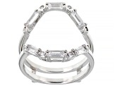 Pre-Owned White Cubic Zirconia Platinum Over Sterling Silver 2 Ring Set 8.23ctw