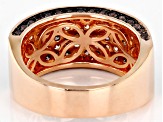 Pre-Owned Champagne And Mocha Cubic Zirconia 18k Rose Gold Over Sterling Silver Ring 3.05ctw