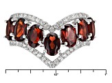 Pre-Owned Red Garnet Rhodium Over Sterling Silver Ring 4.17ctw