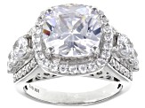 Pre-Owned White Cubic Zirconia Platinum Over Sterling Silver Ring 9.81ctw