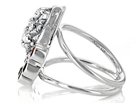 Pre-Owned Multi Stone Sterling Silver Ring 0.95ctw