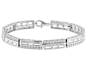Pre-Owned White Cubic Zirconia Rhodium Over Sterling Silver Bracelet 18.03ctw