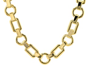 Pre-Owned Round and Rectangular Shaped 18k Yellow Gold Over Brass Chain Necklace