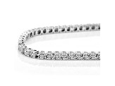 Pre-Owned White Diamond Rhodium Over Sterling Silver Tennis Bracelet 0.50ctw