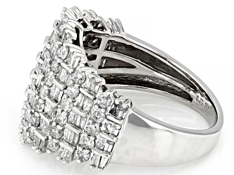 Pre-Owned White Diamond 10k White Gold Cluster Ring 1.75ctw