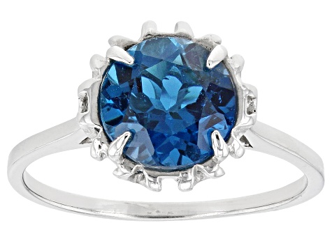 Pre-Owned London Blue Topaz Rhodium Over Sterling Silver Solitaire Ring 2.15ct