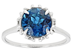 Pre-Owned London Blue Topaz Rhodium Over Sterling Silver Solitaire Ring 2.15ct