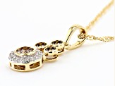Pre-Owned Champagne And White Diamond 14k Yellow Gold Pendant With Chain 0.51ctw