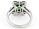 Pre-Owned Mixed Shape Chrome Diopside Rhodium Over Sterling Silver Ring 2.80ctw