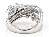 Pre-Owned White Diamond 14K White Gold Crossover Ring 1.00ctw