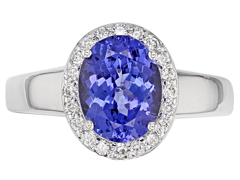 Pre-Owned Blue Tanzanite  Rhodium Over 18k White Gold Ring 2.20ctw