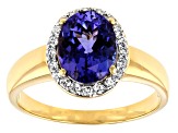 Pre-Owned Blue Tanzanite 18k Yellow Gold Ring 2.20ctw