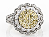 Pre-Owned Natural Yellow And White Diamond 14K Yellow And White Gold Ring 2.00ctw