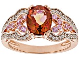 Pre-Owned Pink Quartz 18k Rose Gold Over Silver Ring 1.96ctw