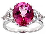 Pre-Owned Pink Topaz Sterling Silver Ring 5.30ctw