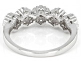 Pre-Owned White Zircon Rhodium Over Sterling Silver Ring 1.13ctw