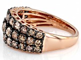 Pre-Owned Champagne Diamond 10k Rose Gold Multi-Row Ring 2.00ctw