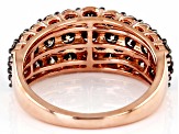 Pre-Owned Champagne Diamond 10k Rose Gold Multi-Row Ring 2.00ctw