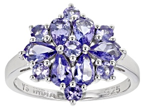 Pre-Owned Blue Tanzanite Rhodium Over Sterling Silver Ring 2.10ctw