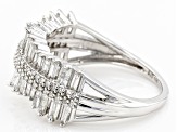 Pre-Owned White Diamond 10k White Gold Wide Band Ring 0.95ctw