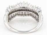 Pre-Owned White Diamond 10k White Gold Wide Band Ring 0.95ctw