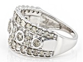 Pre-Owned White Diamond 10k White Gold Wide Band Ring 1.25ctw