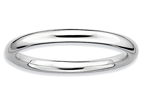 Pre-Owned Rhodium Over Sterling Silver Polished Band Ring