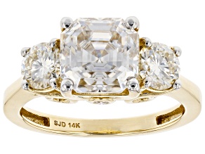 Pre-Owned Moissanite 14k Yellow Gold Ring 4.00ctw DEW.