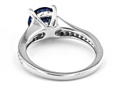 Pre-Owned Blue moissanite platineve engagement ring 1.44ctw DEW