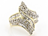 Pre-Owned Diamond 10k Yellow Gold Bypass Ring 2.00ctw