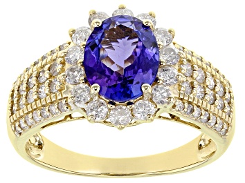 Picture of Pre-Owned Blue Tanzanite 14K Yellow Gold Ring. 2.52ctw