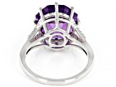 Pre-Owned Purple Amethyst Rhodium Over Sterling Silver Ferris Wheel Cut Ring 4.72ctw