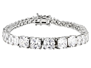 Pre-Owned White Cubic Zirconia Platinum Over Sterling Silver Tennis Bracelet 21.18ctw