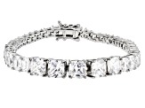 Pre-Owned White Cubic Zirconia Platinum Over Sterling Silver Tennis Bracelet 21.18ctw