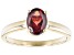 Pre-Owned Red Vermelho Garnet™ 18k Yellow Gold Over Sterling Silver January Birthstone Ring 1.10ct
